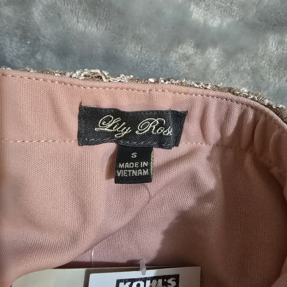 NWT Lily Rose Size Small Pink Sequin Strapless Formal Dress - Picture 8 of 10